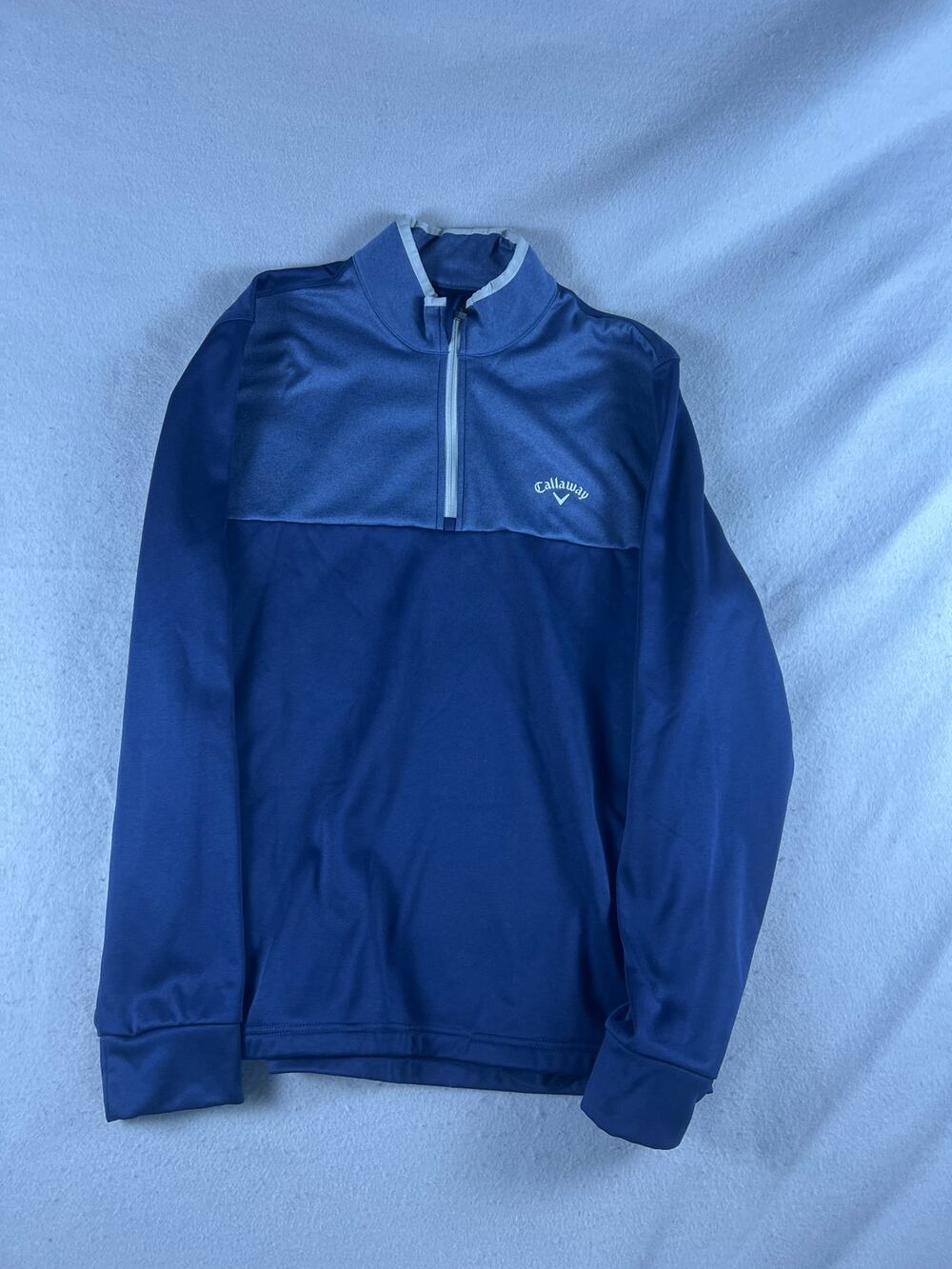 Callaway Golf Jacket Mens L Blue 1/4 Zip Mock Neck Two-Tone Pullover Outdoor